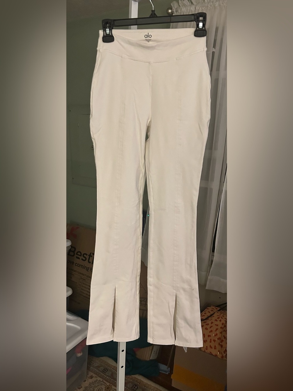 ALO Yoga White  Boot-Cut Flare Leggings